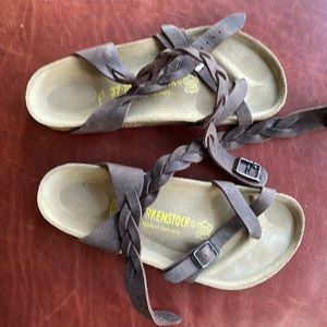 Size 37 brown Birkenstock. Never worn